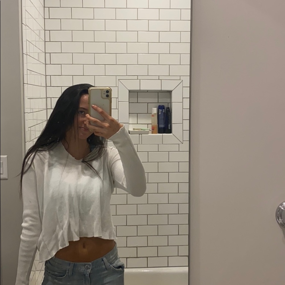 Cropped brandy pullover